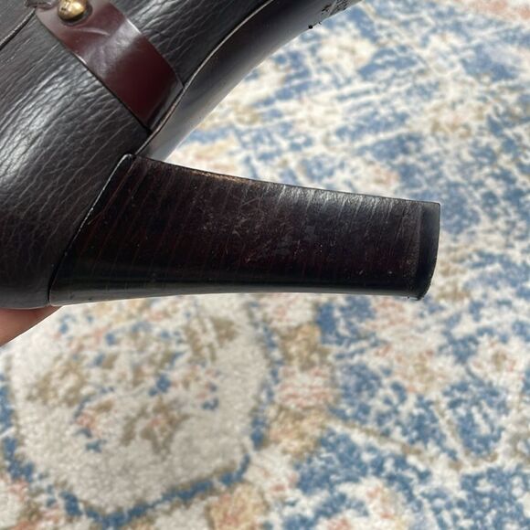 Banfi Zambrelli Heeled Boots Cropped Bootie Women’s 8.5 Brown Pebbled Leather - Picture 10 of 10